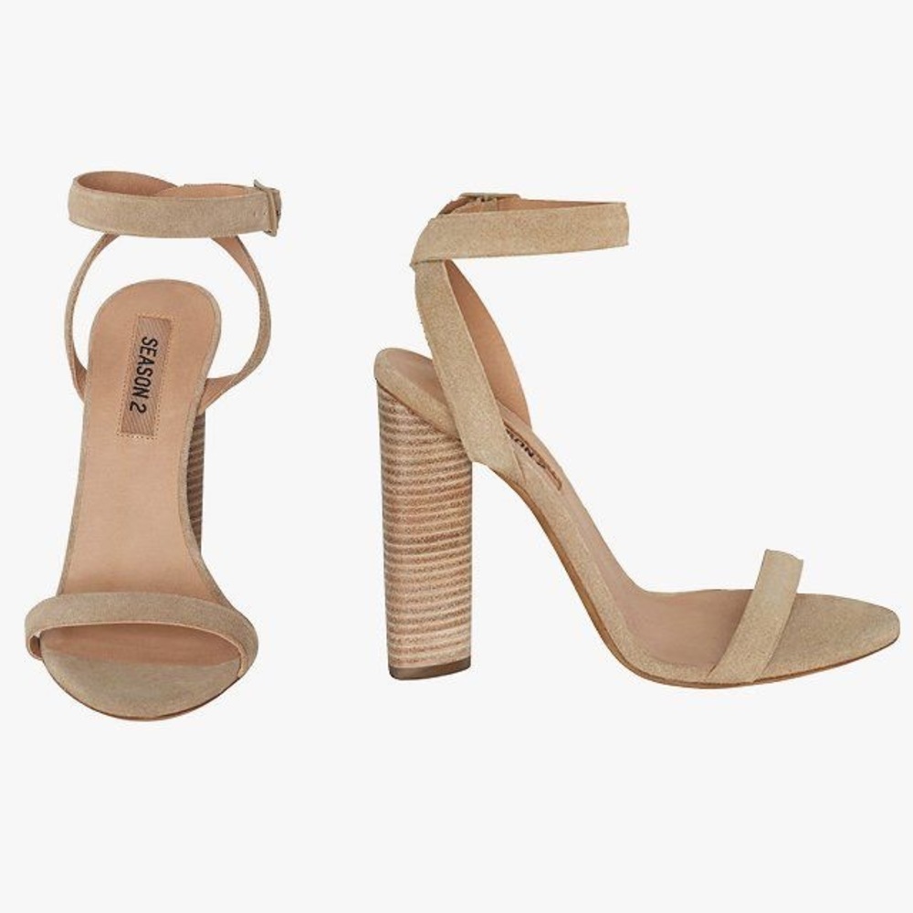 Yeezy Block Heel Sandals in Beige
